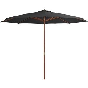 Vidaxl Parasol Avec Mât En Bois 350 Cm Anthracite - Publicité