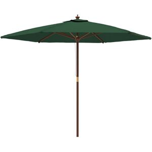 Vidaxl Parasol De Jardin Avec Mât En Bois Vert 299x240 Cm - Publicité