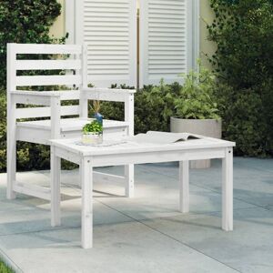 Vidaxl Table De Jardin Blanc 82,5x50,5x45 Cm Bois Massif De Pin - Publicité