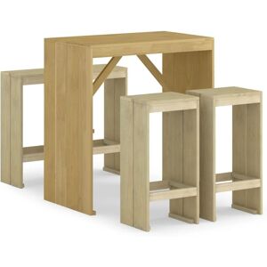 Vidaxl Meubles De Bar De Jardin 5 Pcs Bois De Pin Imprégné - Publicité