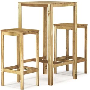 Vidaxl Meubles De Bar De Jardin 3 Pcs Bois De Pin Impr¿¿Gn¿¿ - Publicité