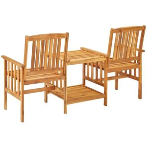 Chaises De Jardin Avec Table À Thé Et Coussins Acacia Solide - Publicité