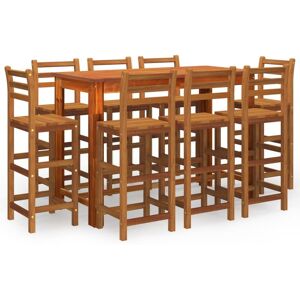 Ensemble De Bar De Jardin 9 Pcs Bois D'acacia Solide - Publicité