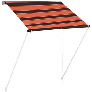 vidaXL Auvent Rétractable 150x150 Cm Orange Et Marron - Publicité