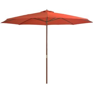 Vidaxl Parasol Avec Mât En Bois 350 Cm Terre Cuite - Publicité