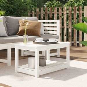 Vidaxl Table De Jardin Blanc 82,5x50,5x45 Cm Bois Massif De Pin - Publicité