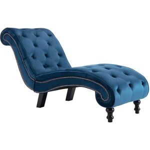 Chaise Longue Bleu Velours - Vidaxl - Publicité