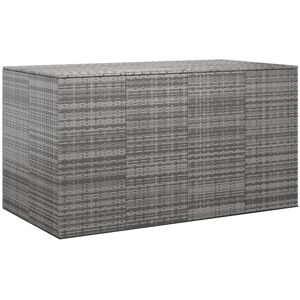 Vidaxl Boîte À Coussins De Jardin Résine Tressée 194x100x103 Cm Gris - Publicité