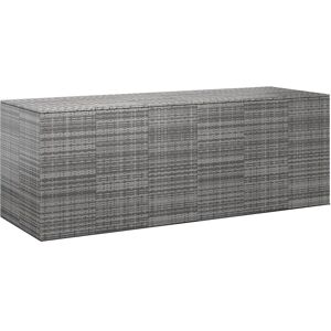 Vidaxl Boîte À Coussins De Jardin Résine Tressée 291x100,5x104 Cm Gris - Publicité