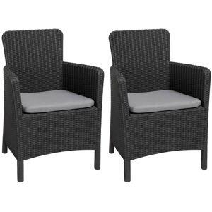 Allibert Chaises À Dîner De Jardin 2 Pcs Trenton Graphite - Publicité