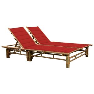 Vidaxl Chaise Longue Pour 2 Personnes Avec Coussins Bambou - Publicité