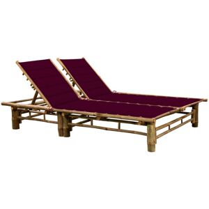 Vidaxl Chaise Longue Pour 2 Personnes Avec Coussins Bambou - Publicité