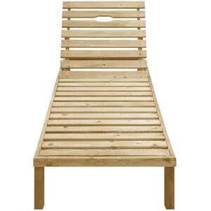 Vidaxl Chaise Longue Avec Coussin Gris Bois De Pin Imprégné - Publicité