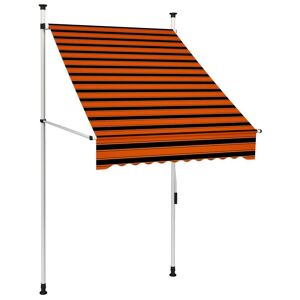 vidaXL Auvent Manuel Rétractable 100 Cm Orange Et Marron - Publicité