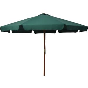 Vidaxl Parasol Avec Mat En Bois 330 Cm Vert - Publicité