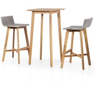 Vidaxl Mobilier De Bar 3 Pcs Bois D'acacia Solide - Publicité