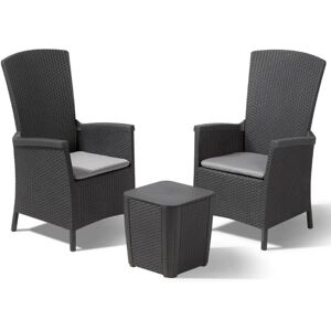 Allibert Keter Mobilier D'extérieur 3 Pcs Vermont Graphite 231692 - Publicité