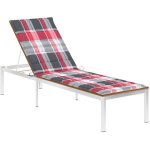 Chaise Longue Avec Coussin Bois D'acacia Et Acier Inoxydable Vidaxl Vidaxl - Publicité