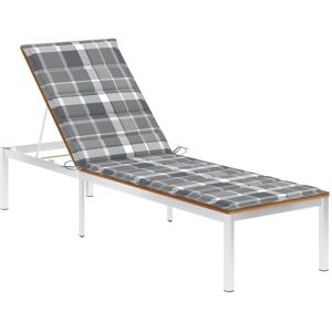 Chaise Longue Avec Coussin Bois D'acacia Et Acier Inoxydable Vidaxl Vidaxl - Publicité