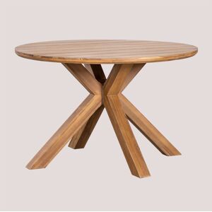 Sklum Table De Jardin Ronde En Bois D'acacia (Ø120 Cm) Cinzia Marrón Acacia Oscuro - Publicité