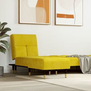 Vidaxl Chaise Longue Jaune Velours - Publicité