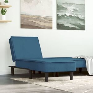 Vidaxl Chaise Longue Bleu Velours - Publicité