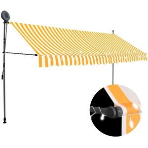 Vidaxl Auvent Manuel Rétractable Avec Led 350 Cm Blanc Et Orange - Publicité