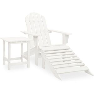 Vidaxl Chaise De Jardin Adirondack Avec Pouf Et Table Sapin Blanc - Publicité