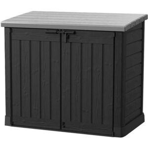 Keter - Coffre De Rangement Extérieur En Résine 1200 Litres Noir Et Gris - Range Poubelles Ou Vélo - Publicité