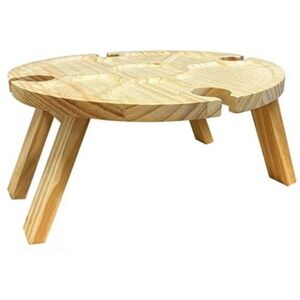 Table De Pique-Nique Pliante En Bois Avec Porte-Verre À Vin - Porte-Verre À Vin Créatif 2 En 1 Portable Et Grand Plat À Compartiments - Publicité