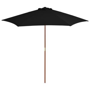 Outdoor Parasol With Wooden Pole Black 270 Cm - Publicité