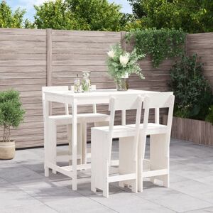 Vidaxl Ensemble De Bar De Jardin 5 Pcs Blanc Bois Massif De Pin - Publicité