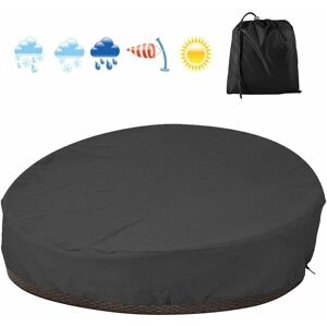 Housse De Protection Canapé Lit Rond Imperméable, Couverture De Canape-Lit Rond En Oxford 210d, Housse De Protection Salon De Jardin Avec Corde, Anti-Uv/Pluie/Vent (Noir, 210d) - Publicité