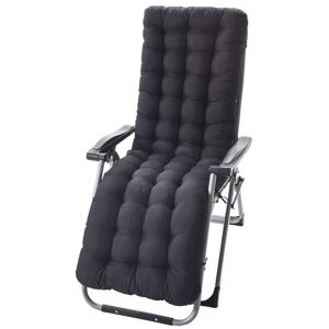 Coussin Chaise Longue Avec Anti-Dérapant Coussin Transat Bain De Soleil Jardin Haut Epais Pour Fauteuil Relax Chaise Longue-Noirt-48x125x8cm - Publicité