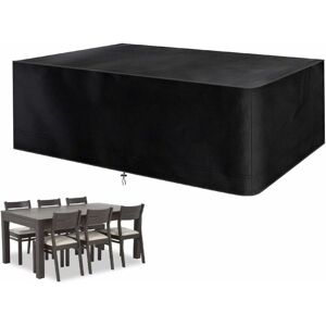 Housse De Protection Pour Mobilier De Jardin, Bache De Protection En Tissue Oxford 210d Impermeable, Pour Table Et Chaise Meubles D?Extérieur, 242 X 162x 100cm Noir - Publicité