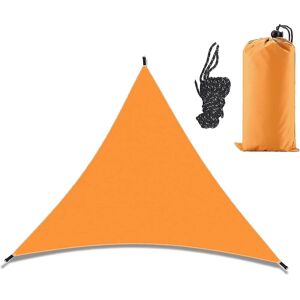 Auvent Triangulaire Imperméable 3x3x3m Respirant Protection Solaire Coupe-Vent Protection Uv Auvent Pour Jardin Terrasse Balcon Extérieur (Orange) - Publicité