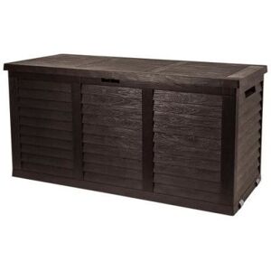 Tood Malle / Coffre De Rangement En Résine - 350 L - 119 X 52 X 58 Cm - Marron Aspect Bois - Publicité