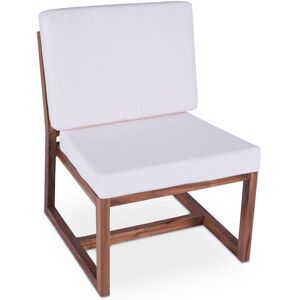 Fauteuil De Jardin En Bois Et Toile, Design Boho Bali - Bayen Blanc - Publicité