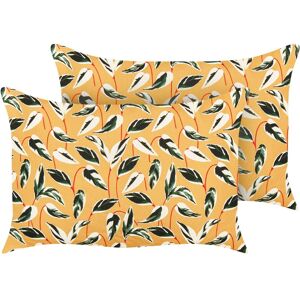 Lot De 2 Coussins D'extérieur À Motif De Feuilles Multicolores 40 X 60 Cm Taggia - Publicité