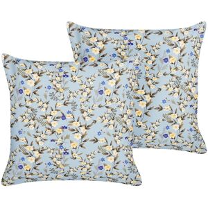 Lot De 2 Coussins D'extérieur À Motif Floral Bleus 45 X 45 Cm Valloria - Publicité