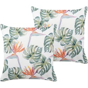 Lot De 2 Coussins D'extérieur À Motif De Feuilles Multicolores 45 X 45 Cm Torrazzo - Publicité