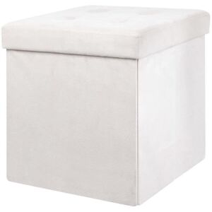 Coffre Pouf Pliable Polyester Beige 38 X 38 X 38 Cm - Publicité