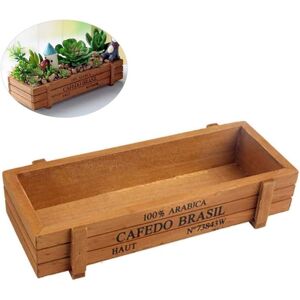 Jardiniere Exterieur, Table En Bois, Pot Rectangle Bo?Te Succulente M¿¿Lang¿¿E Bo?Te De Rangement - 22x8.5x4.5cm - Publicité