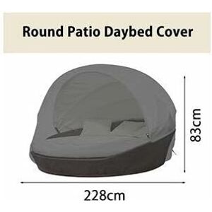 Housse De Protection Canap¿¿ Lit Rond Imperm¿¿Able, Couverture De Canape-Lit Rond En Oxford 210d, Housse De Protection Salon De Jardin Avec Corde, Anti-Uv/Pluie/Vent (Noir, 210d) - Publicité