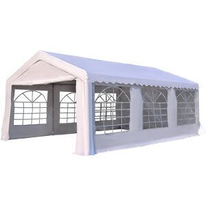 HOMCOM Outsunny Tente de fete tube en acier galvanise 600x400x280cm tente reception mariage chapiteau blanc neuf 05