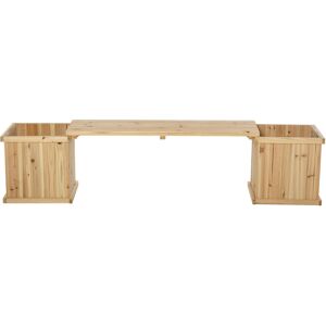 Outsunny Jardinière surélevée bois banc de jardin bacs à fleurs herbes idéale pour terrasse cour jardin balcon sapin 176 x 38 x 40 cm bois naturel