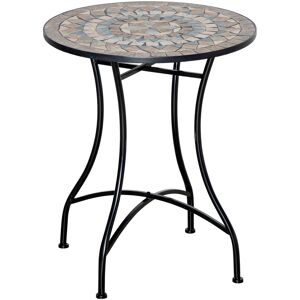 Outsunny Table bistro ronde de jardin plateau mosaïque métal époxy anticorrosion céramique Ø 60 x 71H cm vert