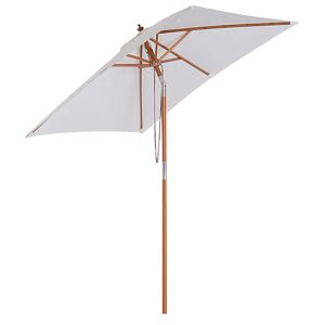 Outsunny Parasol rectangulaire inclinable bois polyester haute densité 2L x 1,5l x 2,3H m crème