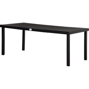 Outsunny Table de jardin rectangulaire pour 8 personnes extétieur plateau PE à lattes aspect bois dim. 190L x 90l x 74H cm noir