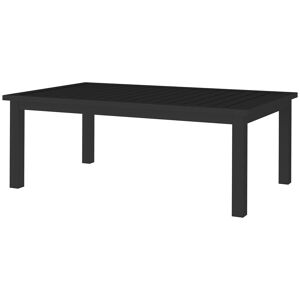 Outsunny Table basse rectangulaire plateau à lattes pour intérieur/extérieur en aluminium, 100 x60 x37 cm noir